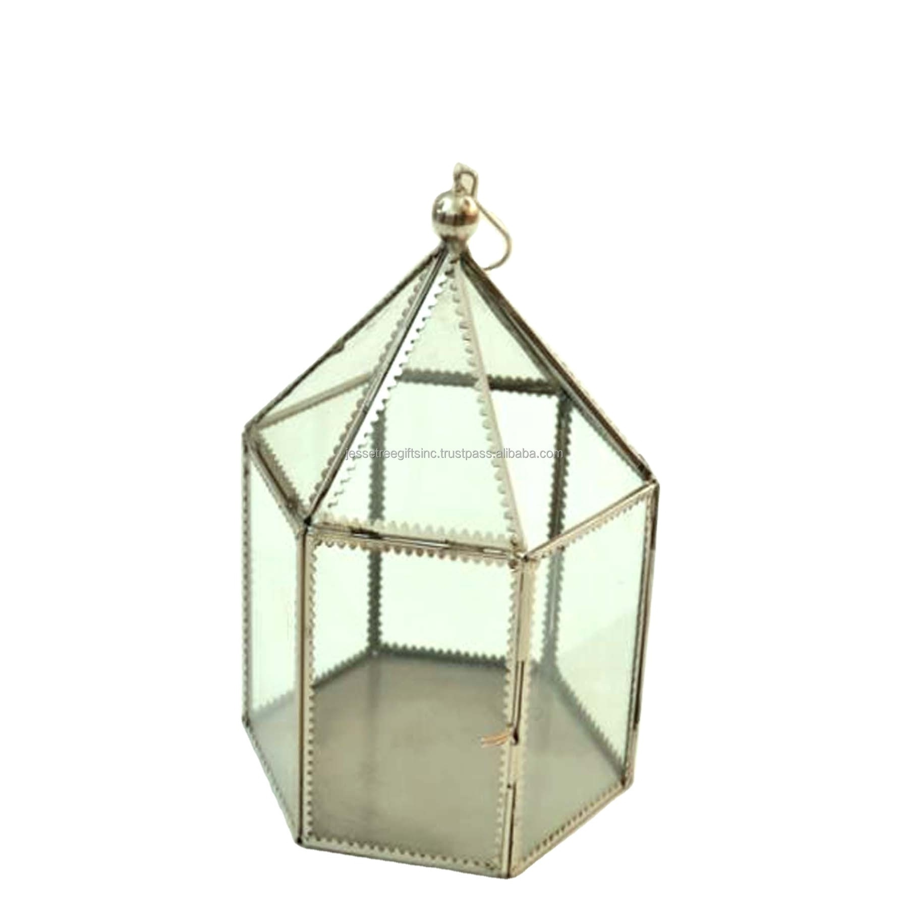 Metal & Glass Hanging Moroccan Lantern With Black Powder Coating Finishing Octagonal Shape Modern Design For Home Decoration