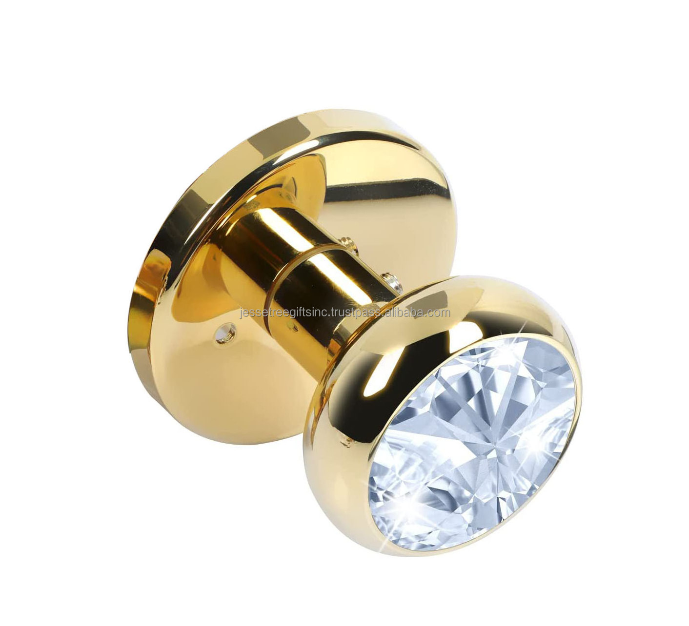 Metal Door Knobs With Shiny Gold Plating Finishing Modern Design Octagonal Shape Excellent Quality For Building Hardware