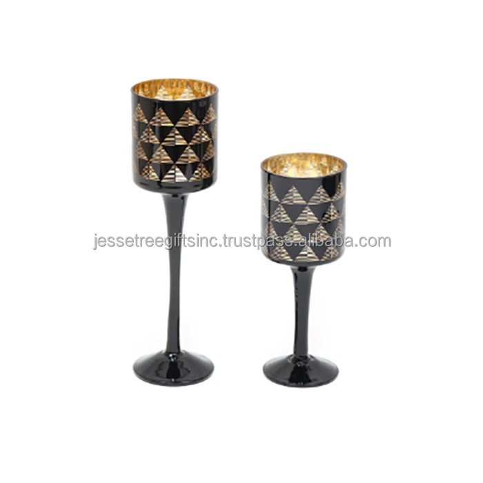 Metal Tabletop Votive Candle Holder With Black Powder Coating Finishing Round Shape Small Circle Design For Home Decoration