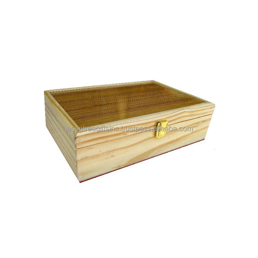 Wooden Jewelry Box With Natural Wood Polish Finishing Brown Top Premium Quality With Silver Lock For Organizing Jewelry