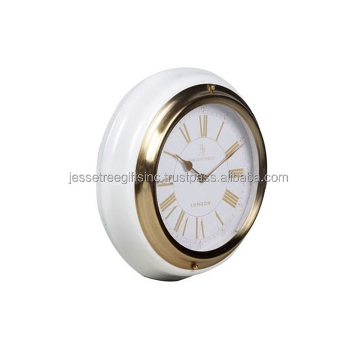 Metal Analog Wall Hanging Clock With Gold & Silver Finishing Round Shape Sunflower Design Premium Quality For Home Decoration