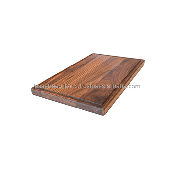 Vegetables Cutting Wooden Chopping Board With Natural Wood Polish Finishing Rectangular Shape Embossed Design For Kitchen Use