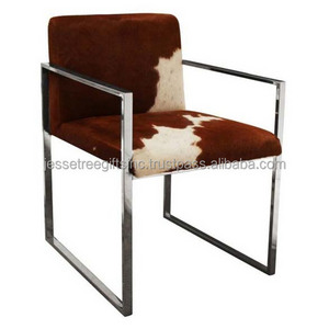 Modern Style Metal Arm Chair With Shiny Nickel Plating Finishing Simple Design Customized Shape Premium Quality For Sitting