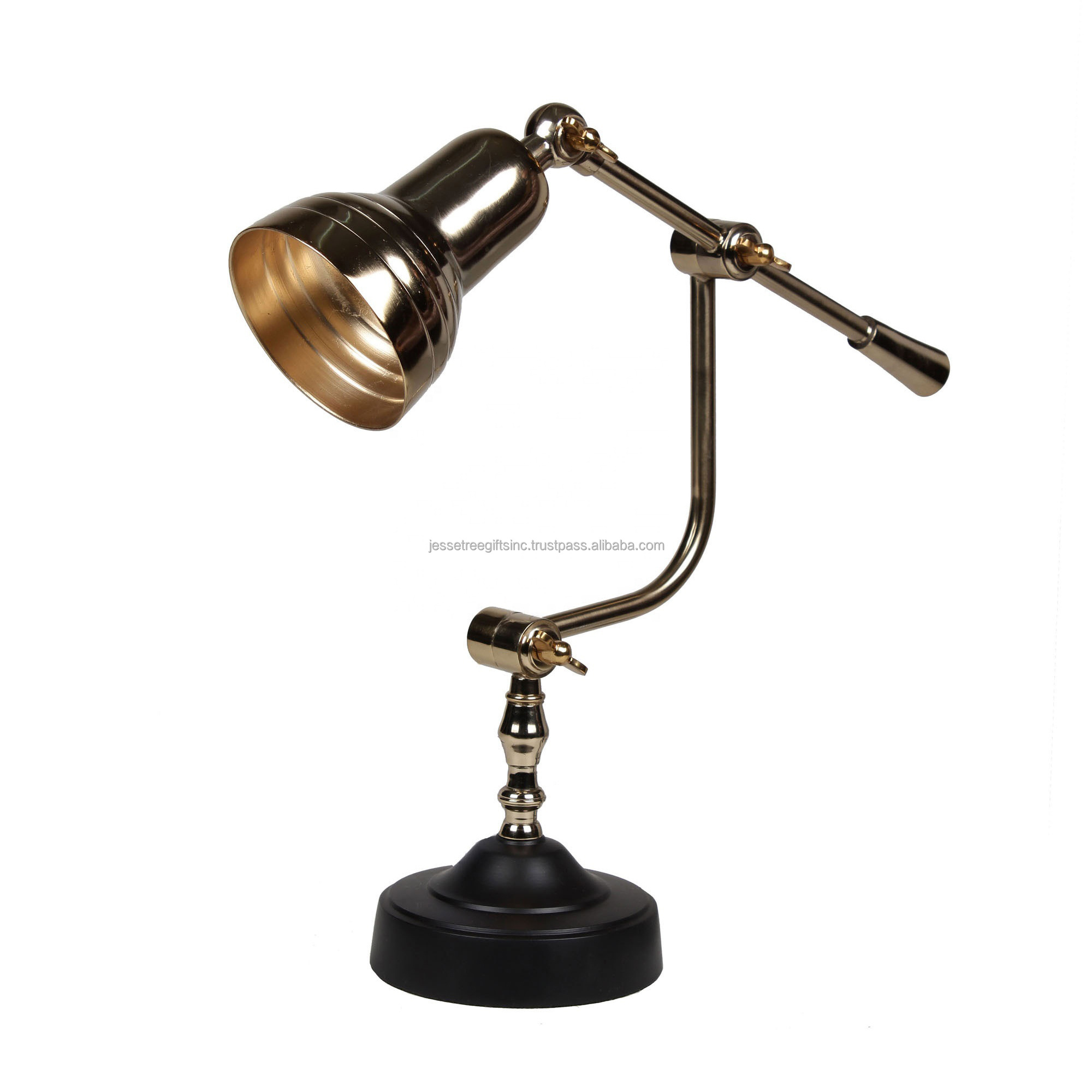 Modern Style Metal Sheet & Pipe Table Lamp With Shiny Polish Finishing Round Shape Excellent Quality For Lighting