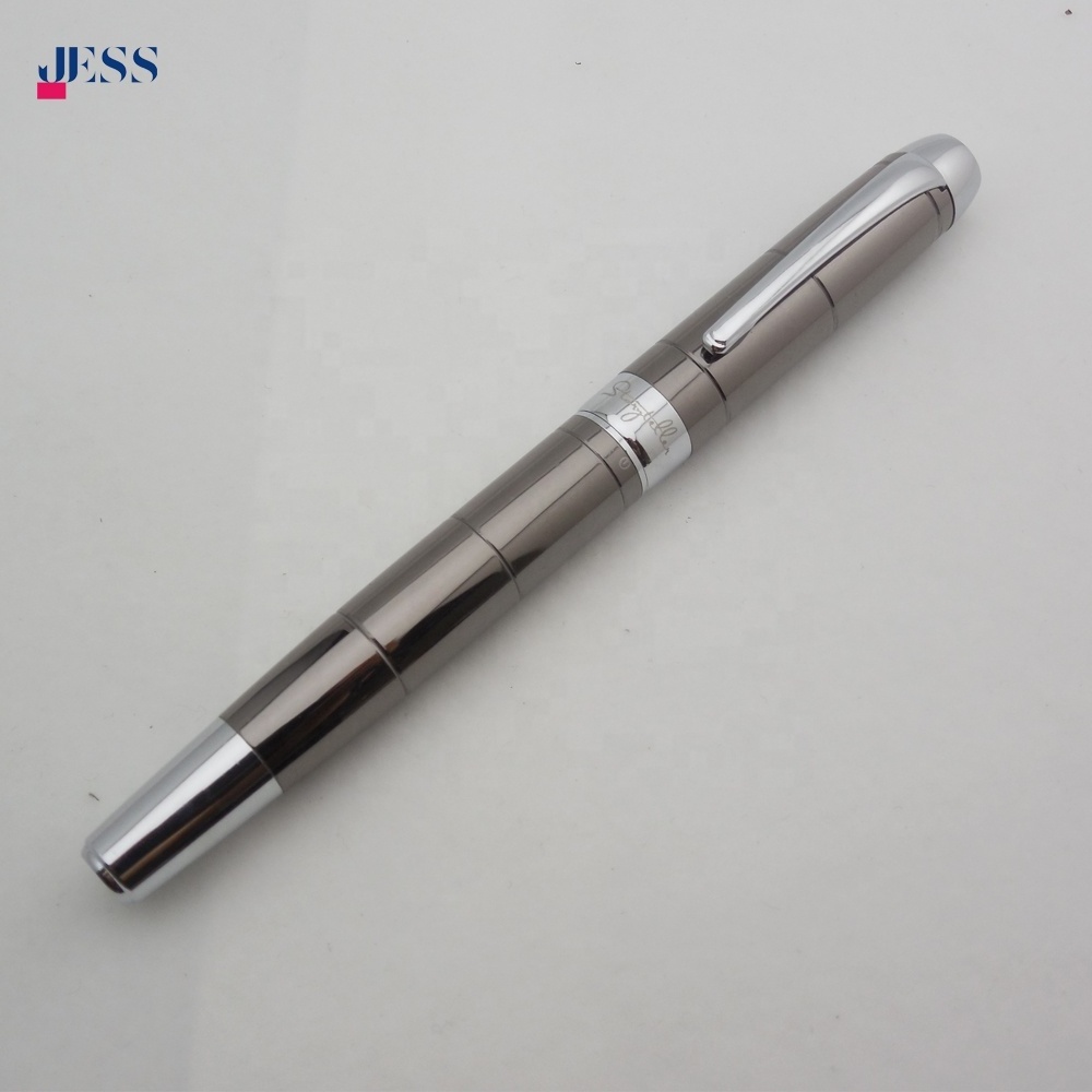 New Branded Unique Design Heavy Custom Gun Metal Fountain Pen with Ink Cartridge