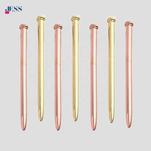 10cm Long Metal Pen Nail Shape Gold Rose Gold Slim Pen Short Min Twist Pen without Clip