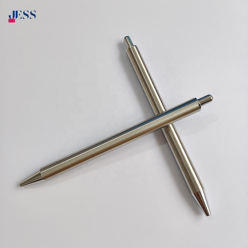 Luxury Custom Business Signature Pen Click Mechanism Stainless Steel Gel Pen without Clip