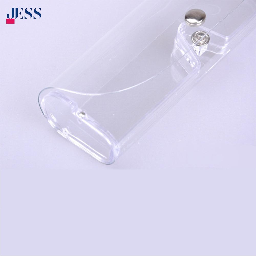 Promotional cheap plastic eyeglasses box  PVC  White transparent  Soft button glasses case Reading mirror case for parents