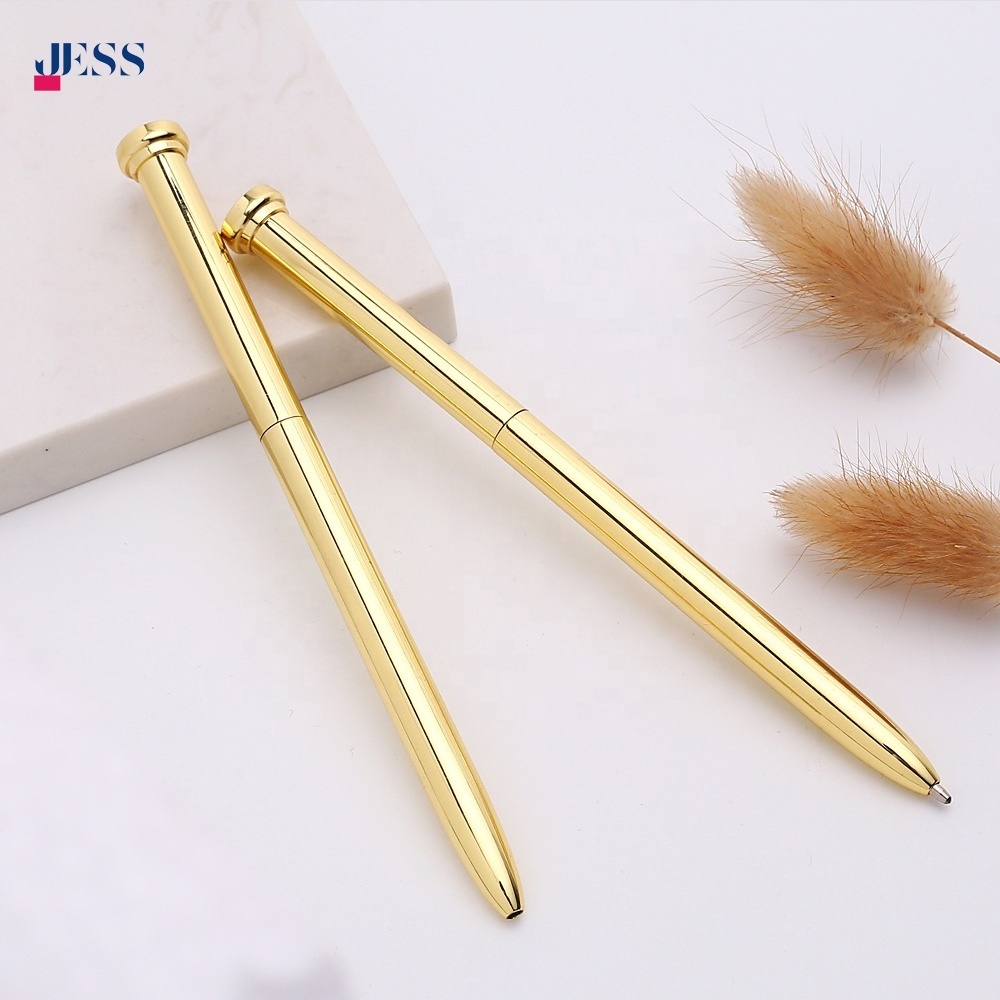 10cm Long Metal Pen Nail Shape Gold Rose Gold Slim Pen Short Min Twist Pen without Clip