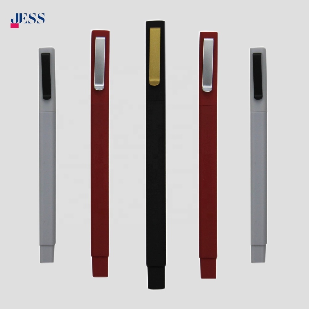 Hot Selling Rubber Square Shaped Plastic Pen Cheap Custom Advertising Pen