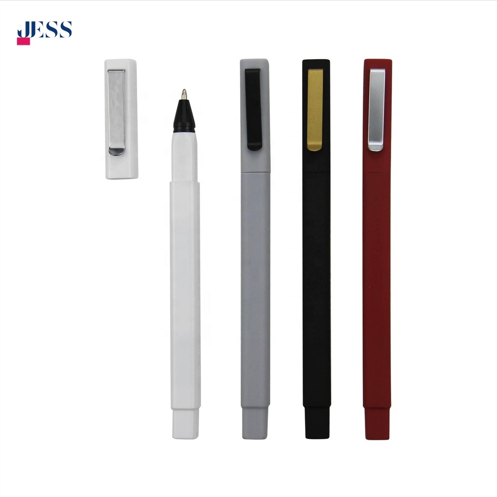 Hot Selling Rubber Square Shaped Plastic Pen Cheap Custom Advertising Pen