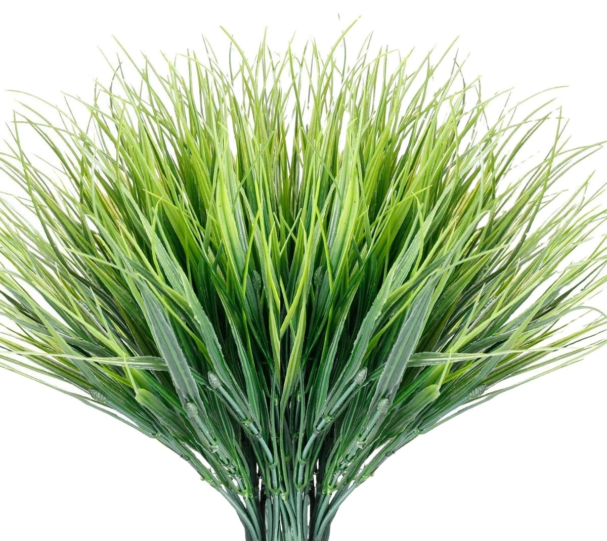 12 Bundles Artificial Grasses Outdoor UV Resistant Faux Grass No Fade Faux Plastic Plants Garden Window Box Decorating