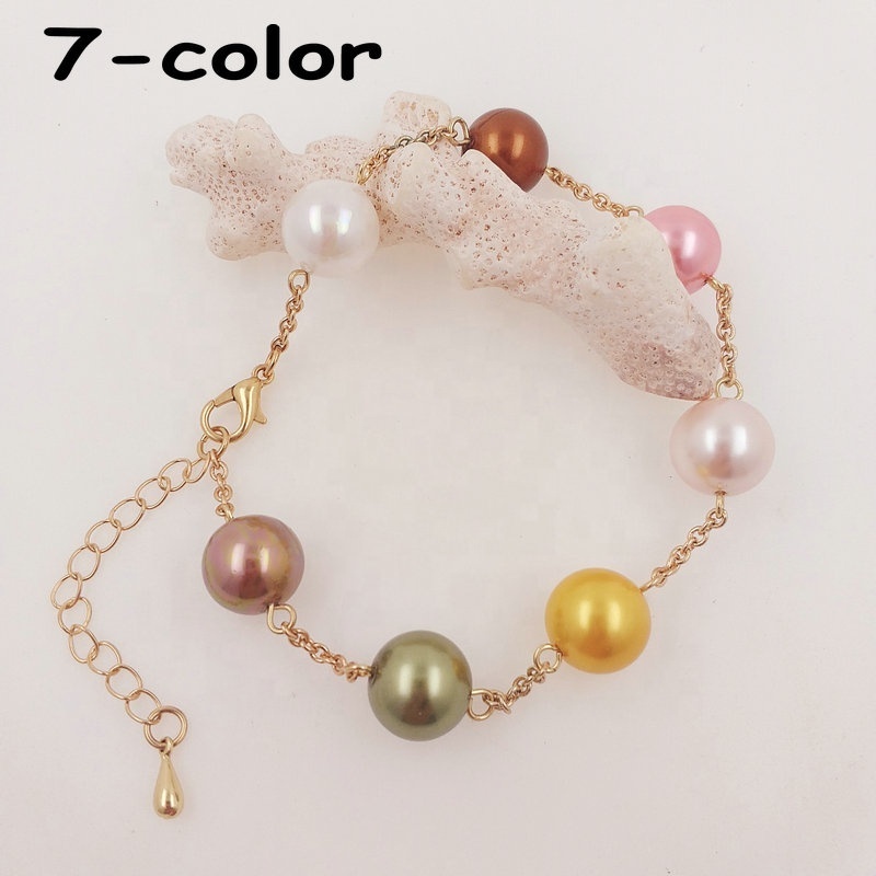 shell pearl bracelet Hawaii jewelry wholesale natural pearl bracelet gold 5 different color available for woman