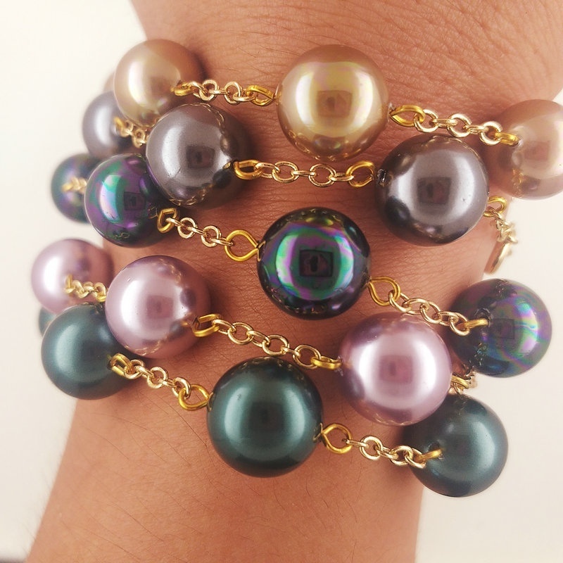 shell pearl bracelet Hawaii jewelry wholesale natural pearl bracelet gold 5 different color available for woman