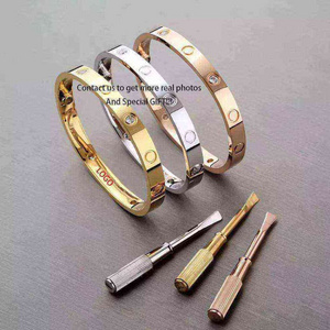 Jessy 2023 TOP Fashion Charm Luxury Jewelry Tiffani And Co Bangle Stainless Steel Women SCREW Cartierred Bracelet