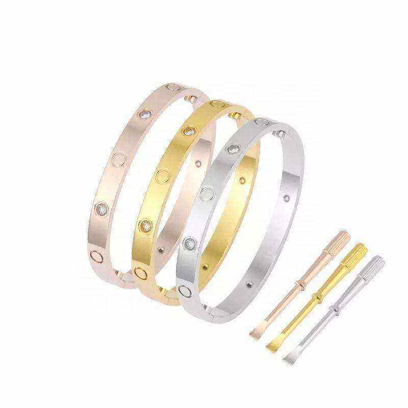 Jessy 2023 TOP Fashion Charm Luxury Jewelry Tiffani And Co Bangle Stainless Steel Women SCREW Cartierred Bracelet