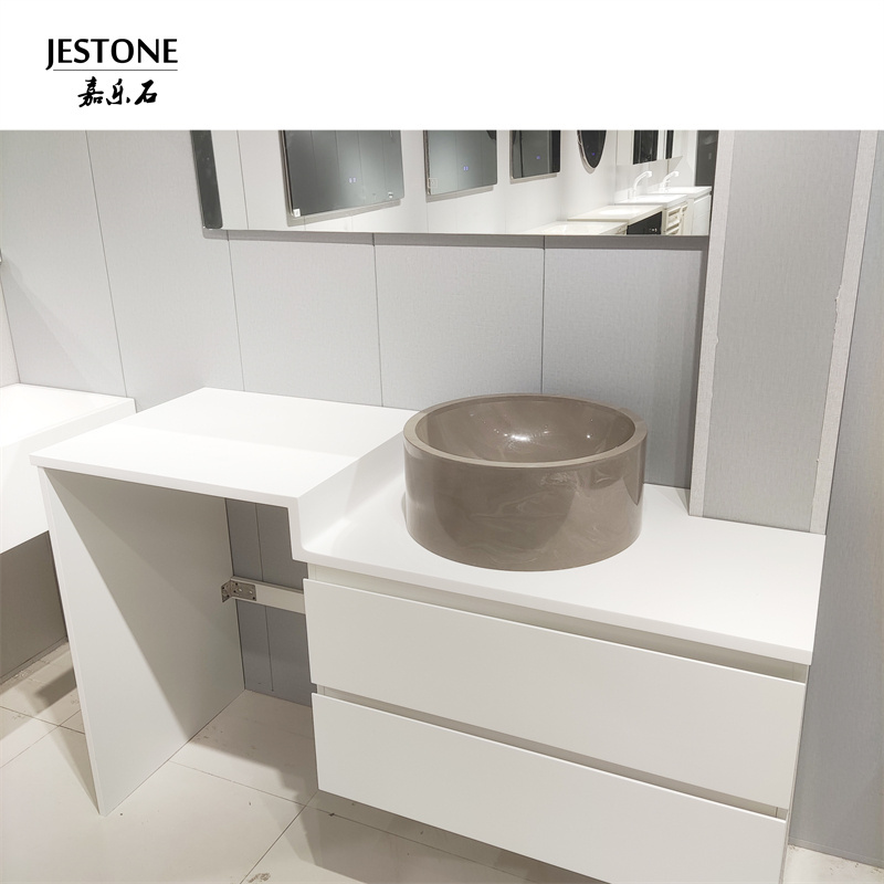 2023 Jestone Factory Price Luxury Dupont Corians Acrylic Solid Surface Acrylic Bathroom Sink For Hotel And Apartment