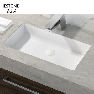 Dupont Corians Custom Made White Solid Surface Modern Bathroom Vessel Marble Sink Round