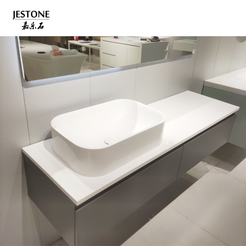 2023 Jestone Factory Price Luxury Dupont Corians Acrylic Solid Surface Acrylic Bathroom Sink For Hotel And Apartment