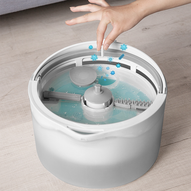 Jesun 2023 New Arrival Hands Free 360 Magic Single Bucket And Flat Mop Cleaning Floor Mop With Spin Bucket