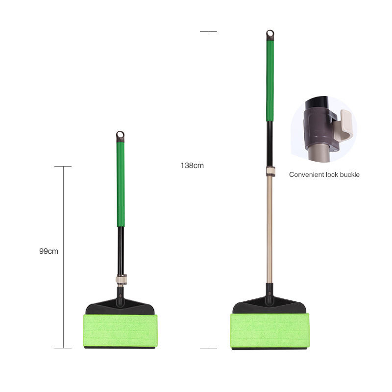 Jesun Double Sided Electrostatic Flat Mop with Soft Flexible Ultra-Low Height Panel Flat Floor Mop Extendable Gap Dust Cleaner