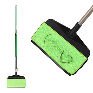 Jesun Double Sided Electrostatic Flat Mop with Soft Flexible Ultra-Low Height Panel Flat Floor Mop Extendable Gap Dust Cleaner