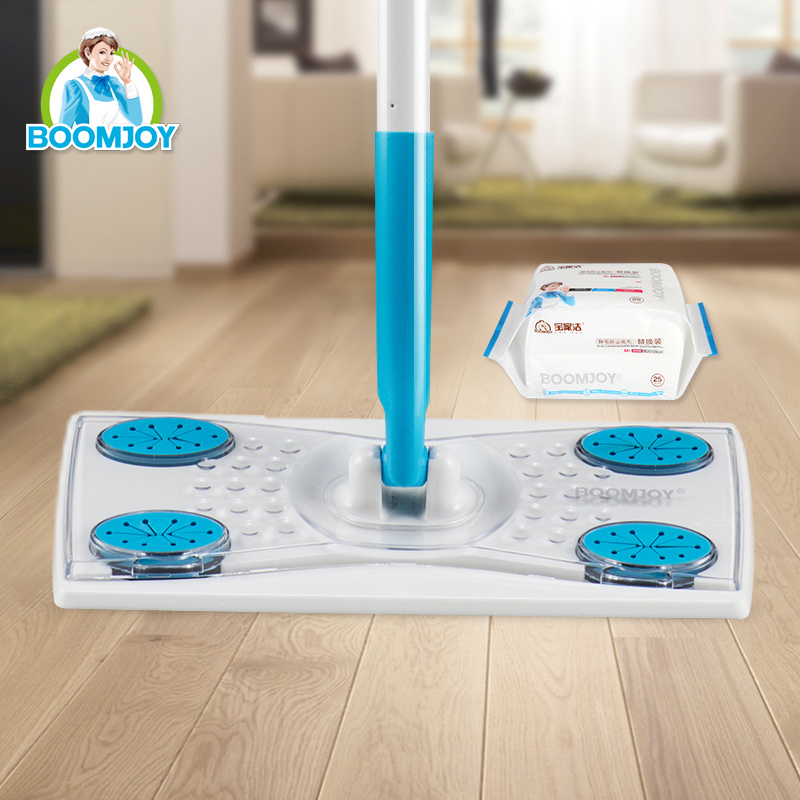 BOOMJOY Trendy Product N2 TV Shopping Floor Cleaning Products Factory Price Non Woven Mop with Disposable Wipes Flat Mop