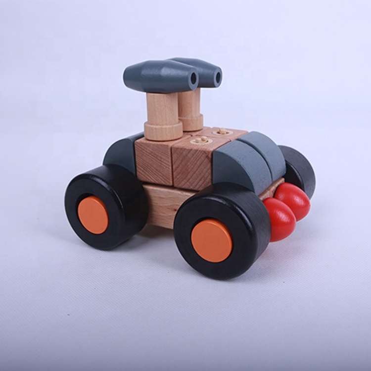 Environmentally Friendly Wooden Children'S Puzzle Toys Bicycle Models Wooden Block Toys