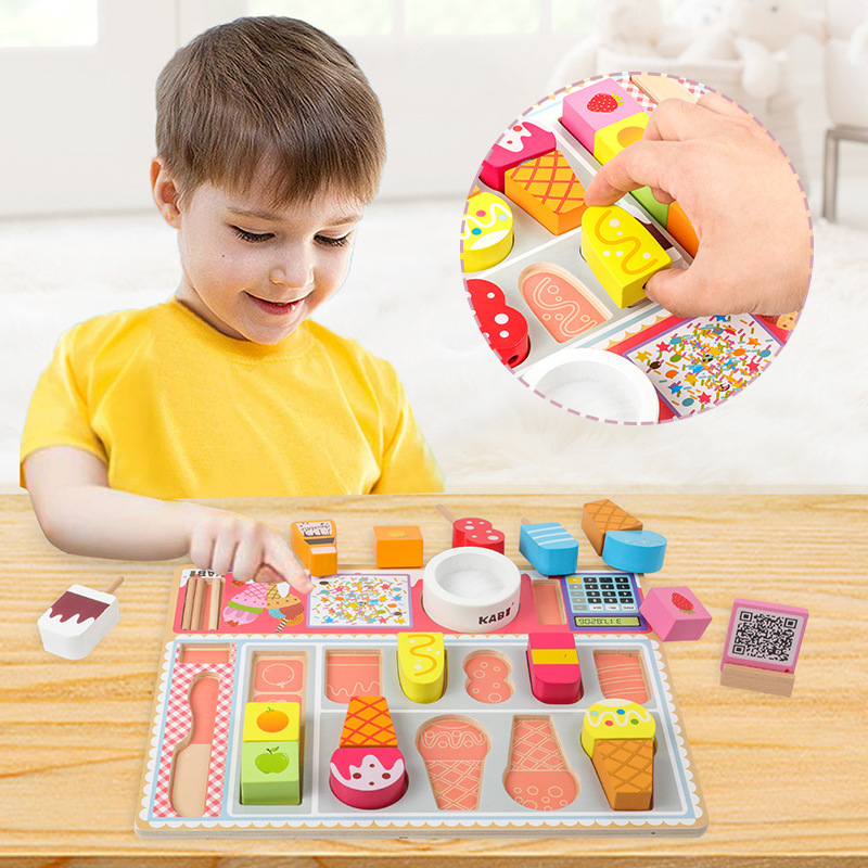 Pretend Play Food Set Cutting Play Desserts Cake Ice Cream and Donuts Food Toys Birthday Gifts Set Toy