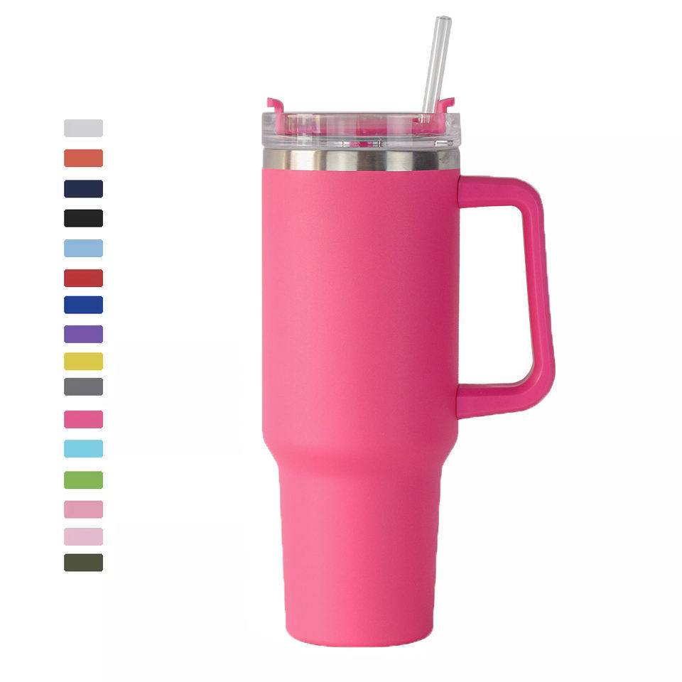 40oz Cups Adventure Quencher Travel Car Tumbler With Handle 2.0 Stainless Steel Vacuum Thermos Powder Coated Cups