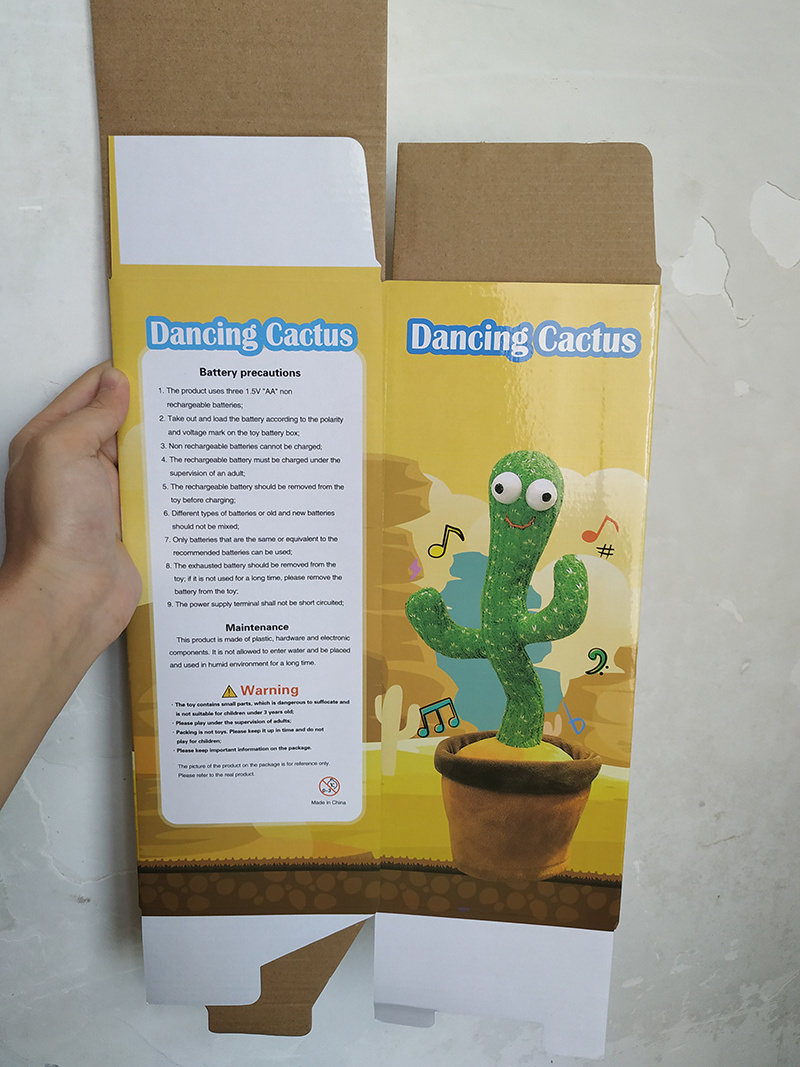 Cute Electronic Shake Christmas Usb Singing 120 Songs Recording Cactus Bailarin Plush Talking Dancing Cactus Toy