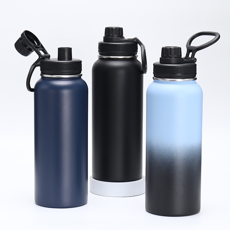 Metal hot and cold Leak proof sport custom logo stainless steel 24oz thermal drink water bottle with straw and lid