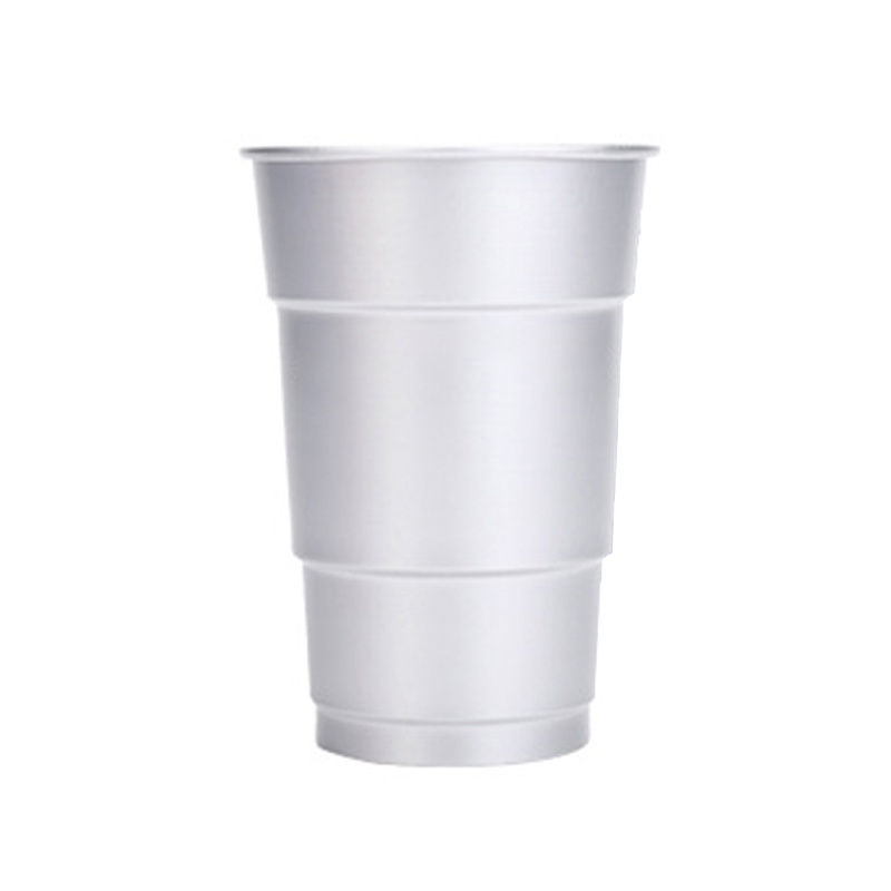 Metal beer cup outdoor camping reusable coated aluminum cup keep cold drink outdoor party reusable aluminum cold drink chill cup