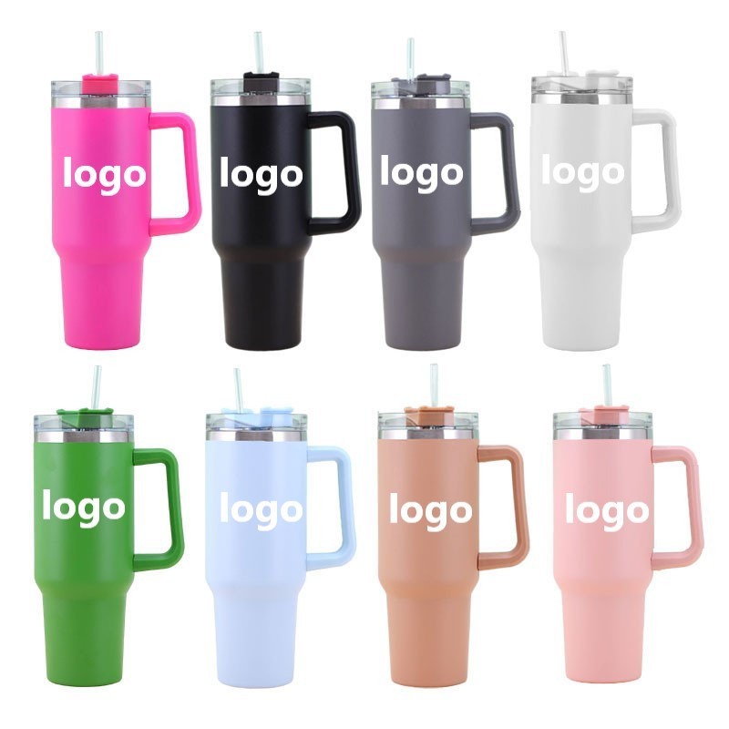 40oz Cups Adventure Quencher Travel Car Tumbler With Handle 2.0 Stainless Steel Vacuum Thermos Powder Coated Cups