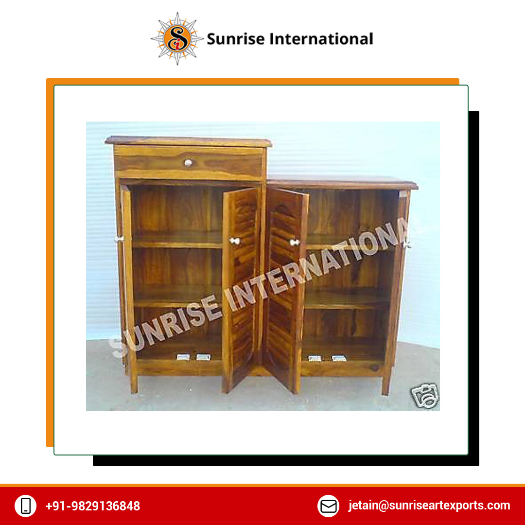 Contemporary Style Home Furniture Manufacturer of Excellent Quality Best Selling Sheesham Wood Shoe Rack/ Cabinet/ Sideboard