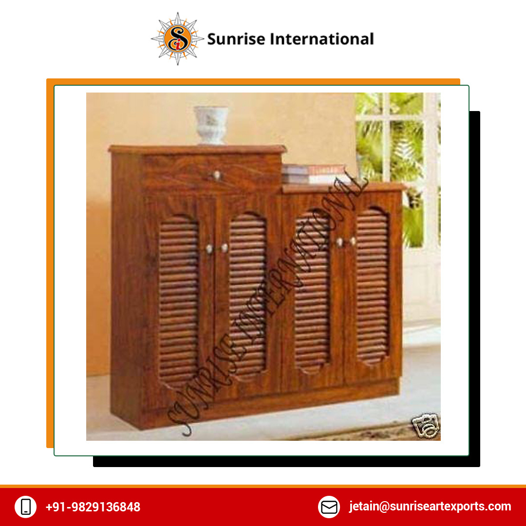 Contemporary Style Home Furniture Manufacturer of Excellent Quality Best Selling Sheesham Wood Shoe Rack/ Cabinet/ Sideboard