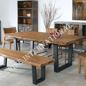 live edge acacia wood slab dining tables Live edge wood furniture supplier best quality rustic indian design french design table