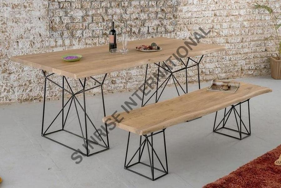 live edge acacia wood slab dining tables Live edge wood furniture supplier best quality rustic indian design french design table