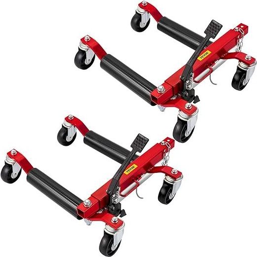 1500 lbs Car Skates Vehicle Positioning Hydraulic Tire Jack Truck Rv Trailer Jack/Dolly Ratcheting Foot Pedal