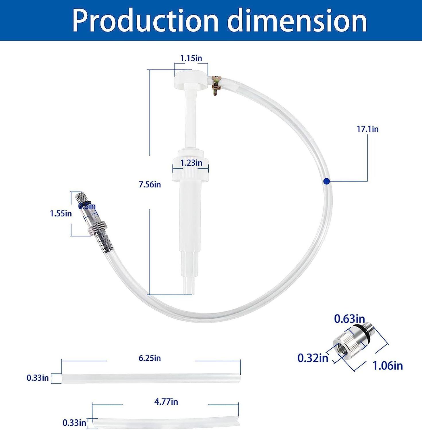 Lower Unit Gear Oil Pump Metal Swivel for Wide-mouth Quart Bottles Includes 3/8 Inch Electric Plastic Shanghai Color Box White