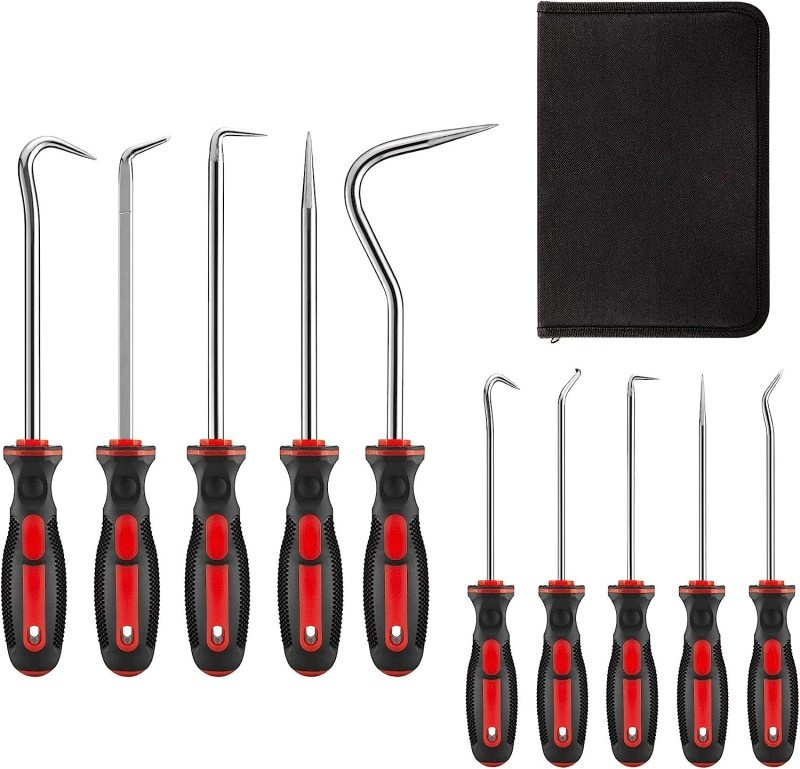 10Pcs Precision Pick & Hook Set with Scraper Automotive & Electronic Hand Tools