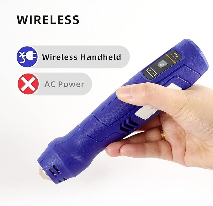 Cordless Heat Gun for Crafts Fast Heating Rechargeable Mini Hot Air Gun for Shrink Wrapping