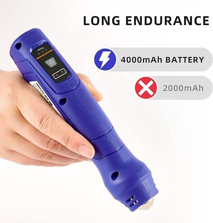 Cordless Heat Gun for Crafts Fast Heating Rechargeable Mini Hot Air Gun for Shrink Wrapping