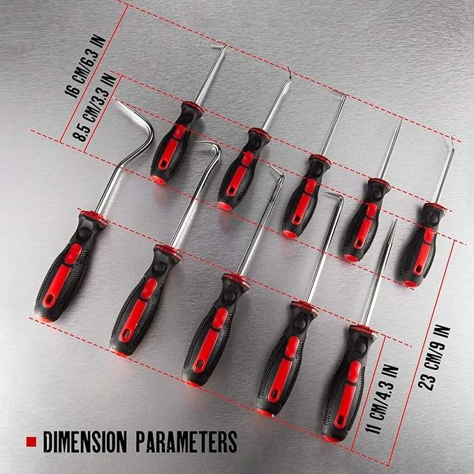 10Pcs Precision Pick & Hook Set with Scraper Automotive & Electronic Hand Tools