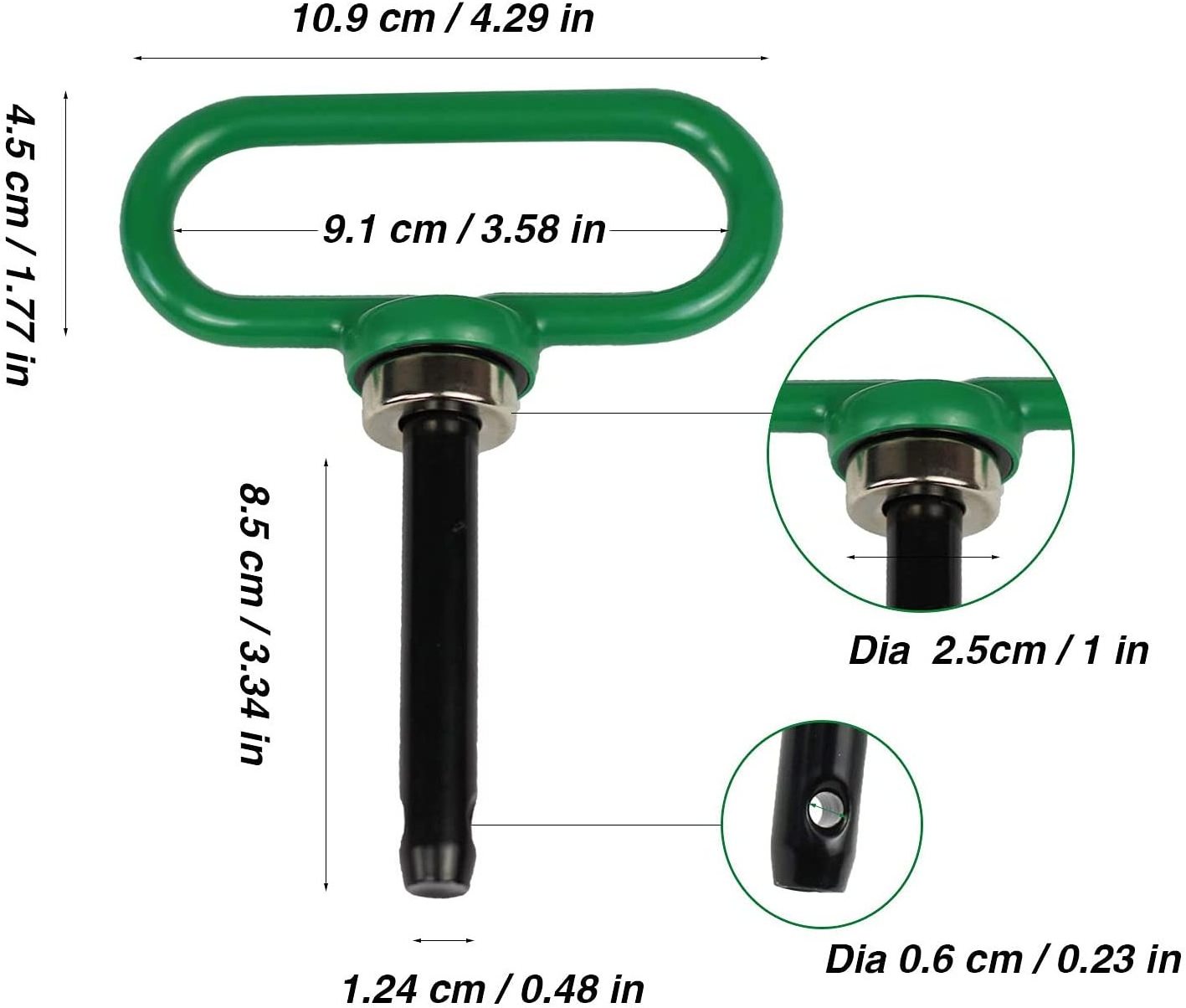 Heavy Duty Universal Zero Turn Mower Trailer Hitch with Bolts and Strong Magnet Trailer Gate Pin and R-Clip -1/2'' Trailer Hitch