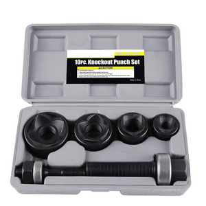 Manual Knockout Punch Kit, Heavy Duty Metal Sheet Knock Out Box Hole Cutter Conduit Punch Driver Die Set