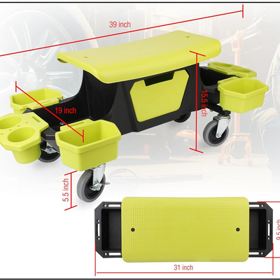 Workshop Creeper Seat Stool Car Detailing Stool Chair Rolling Creeper Garage Seat for Car Repair