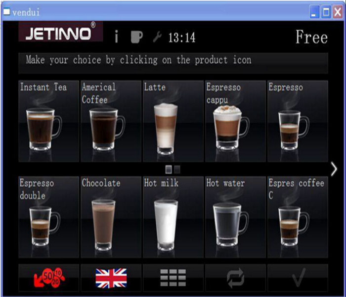 Advanced espresso automatic coffee vending machine for bean to cup coffee vending service