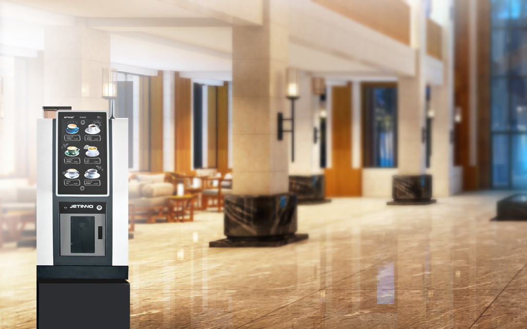 Jetinno coffee vending machine with automatic cup dispenser fresh ground coffee machine espresso machine cappuccino coffee maker