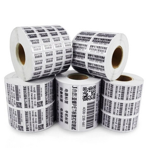 Sliver pet label 20mm ~40mm width Thermal Transfer PET label waterproof electric appliance barcode Stickers